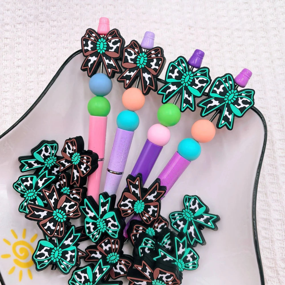 Flatback Bowtie Silicone Focal Beads for DIY Pens Bracelet