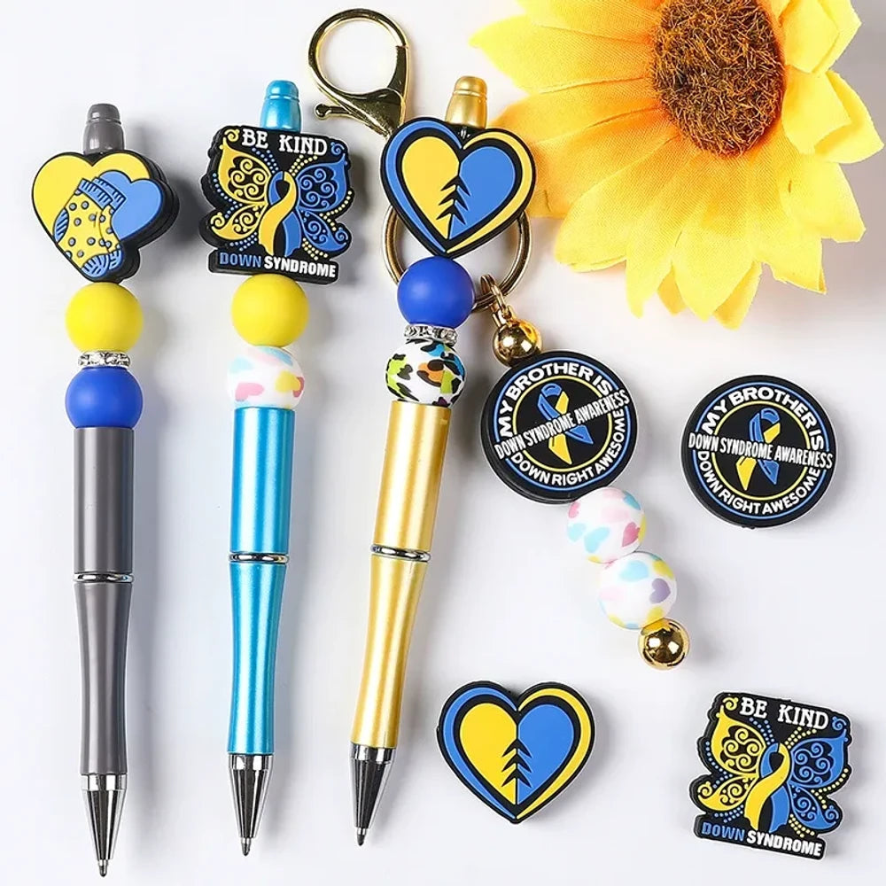 Flatback Butterfly Heart Silicone Focal Beads for DIY Pens Keychains