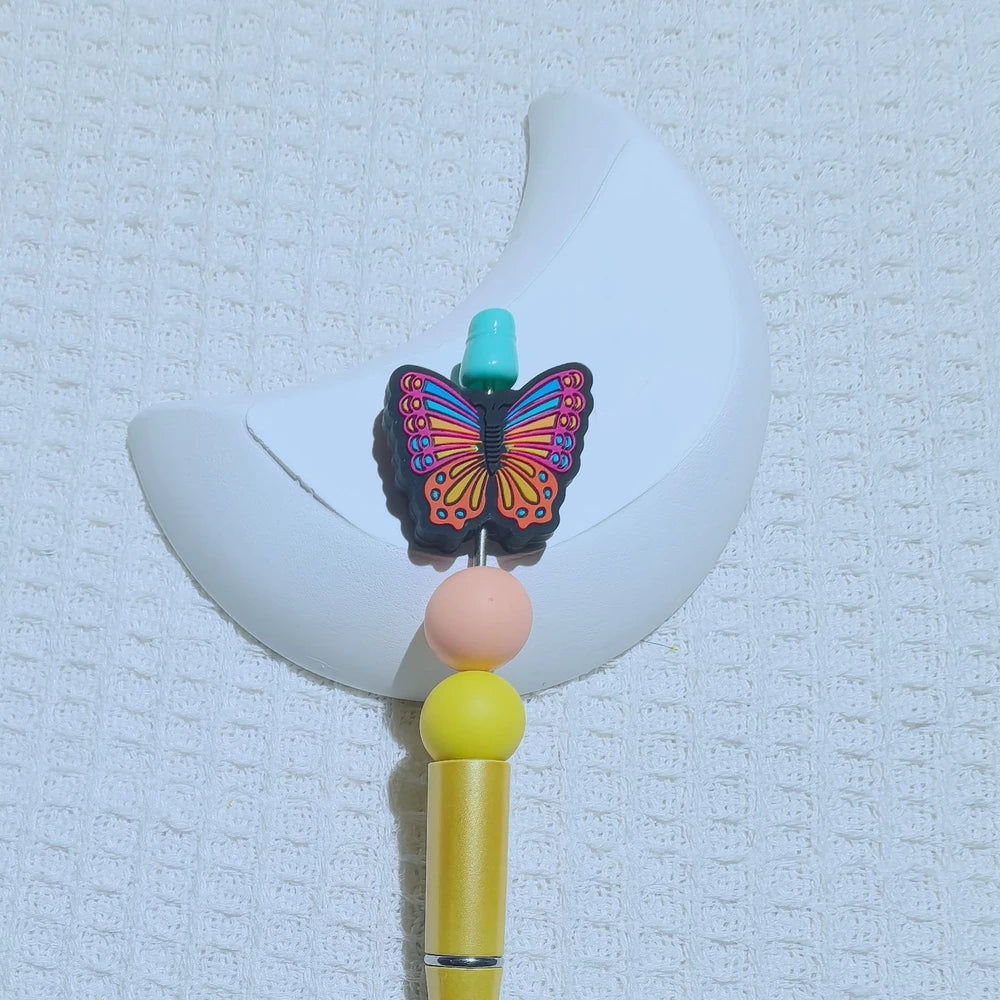 Flatback Butterfly Series Silicone Focal Beads for DIY Pens Keychains