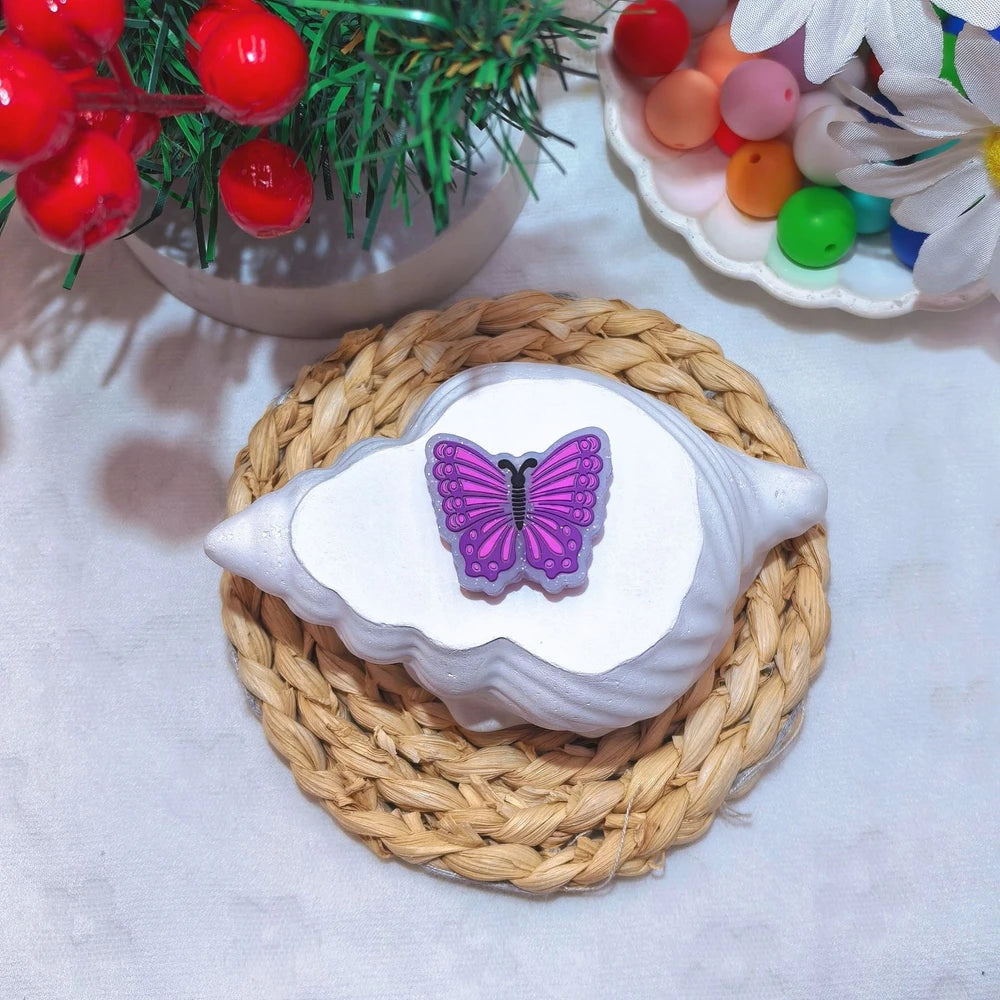 Flatback Butterfly Series Silicone Focal Beads for DIY Pens Keychains