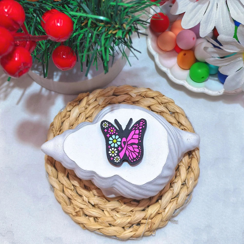 Flatback Butterfly Series Silicone Focal Beads for DIY Pens Keychains