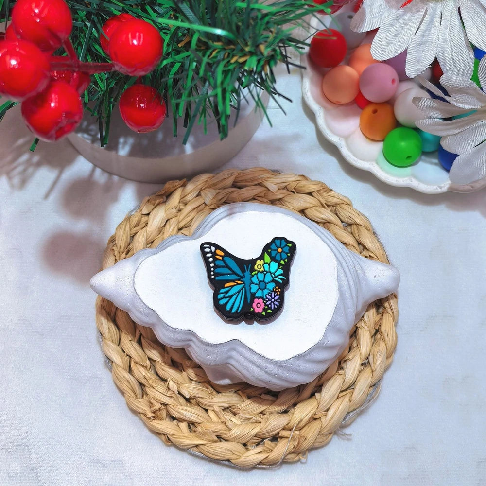 Flatback Butterfly Series Silicone Focal Beads for DIY Pens Keychains