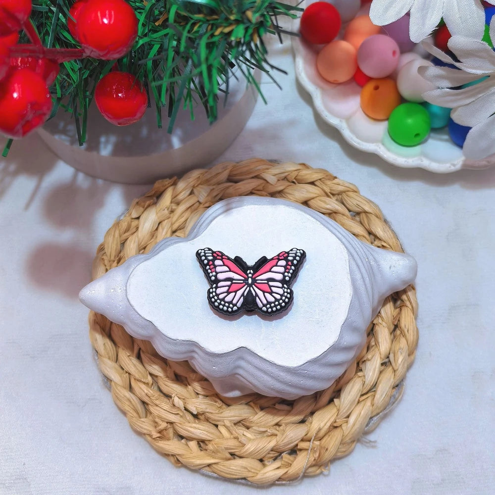 Flatback Butterfly Series Silicone Focal Beads for DIY Pens Keychains