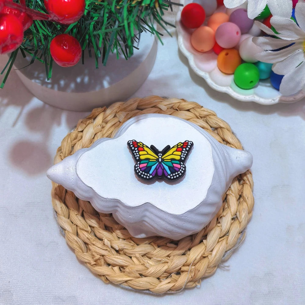 Flatback Butterfly Series Silicone Focal Beads for DIY Pens Keychains