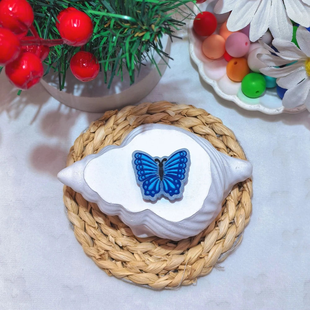 Flatback Butterfly Series Silicone Focal Beads for DIY Pens Keychains