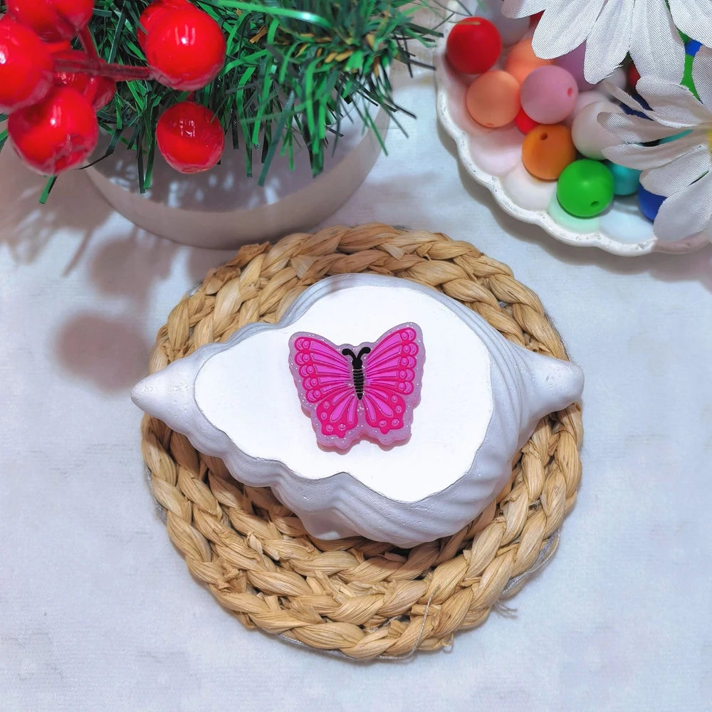 Flatback Butterfly Series Silicone Focal Beads for DIY Pens Keychains