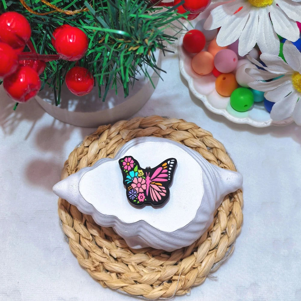 Flatback Butterfly Series Silicone Focal Beads for DIY Pens Keychains