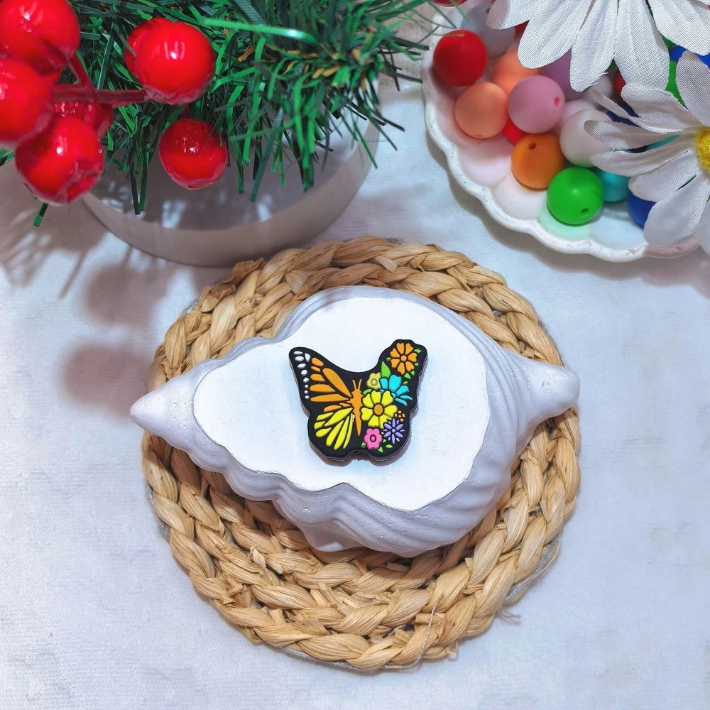 Flatback Butterfly Series Silicone Focal Beads for DIY Pens Keychains