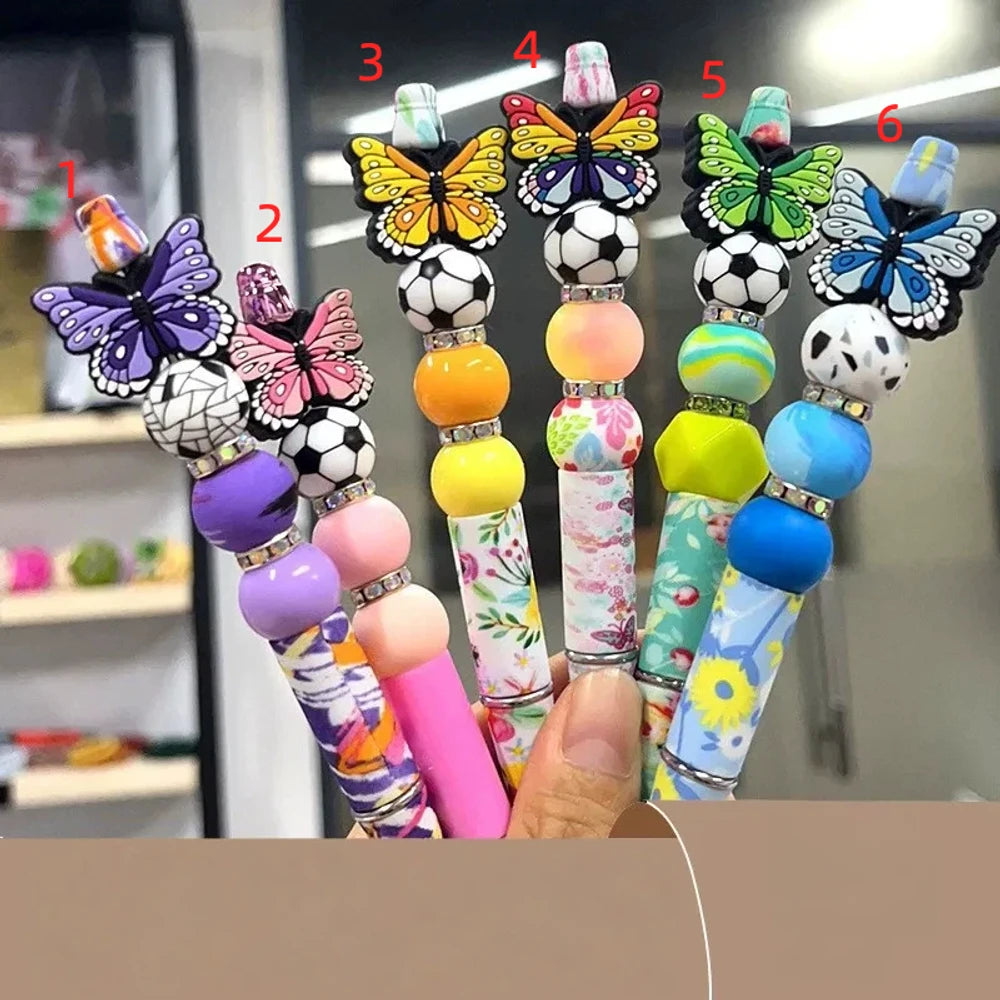 Flatback Butterfly Silicone Focal Beads for DIY Keychains Bracelet Pens