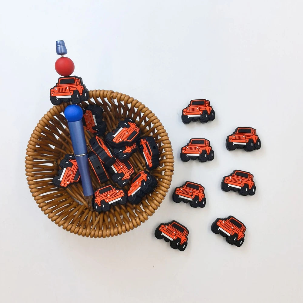 Flatback Car Silicone Focal Beads for DIY Keychains Bracelet Pens