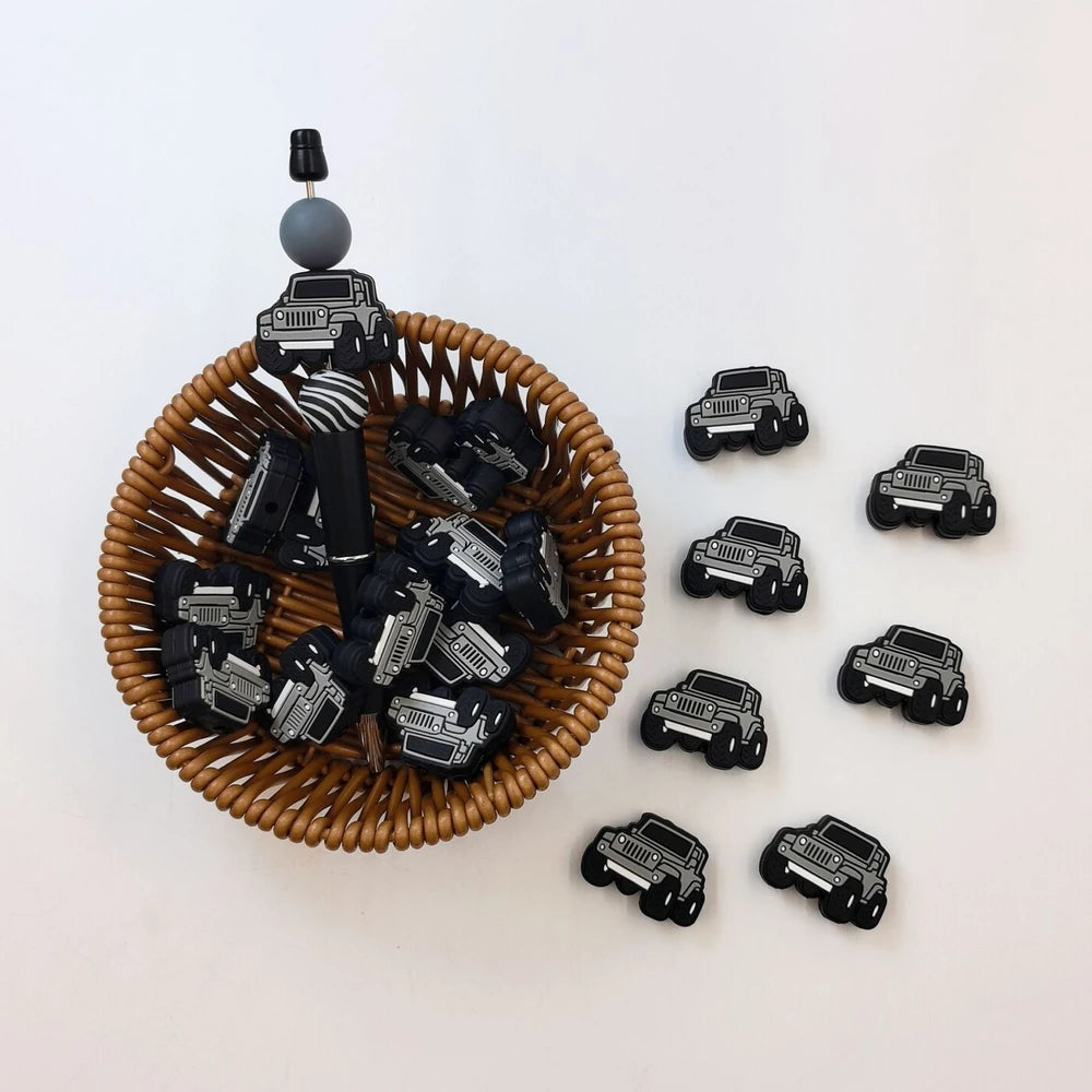Flatback Car Silicone Focal Beads for DIY Keychains Bracelet Pens