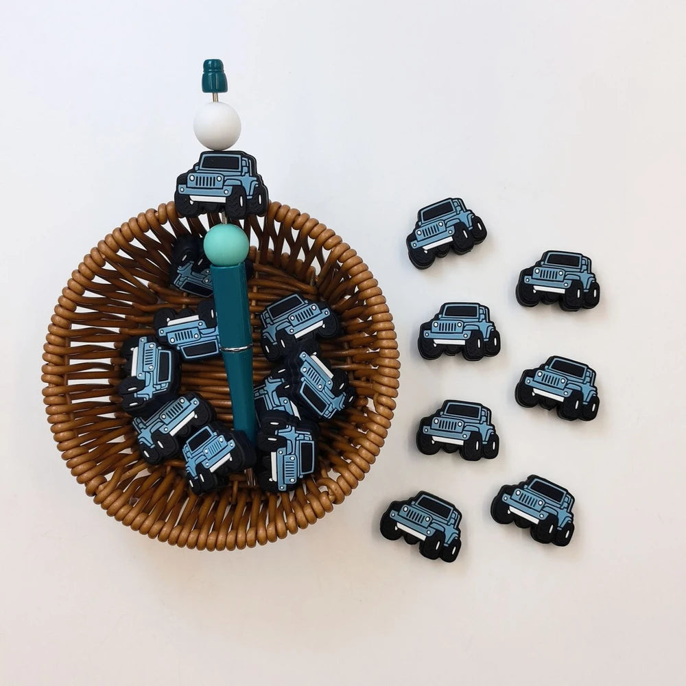 Flatback Car Silicone Focal Beads for DIY Keychains Bracelet Pens