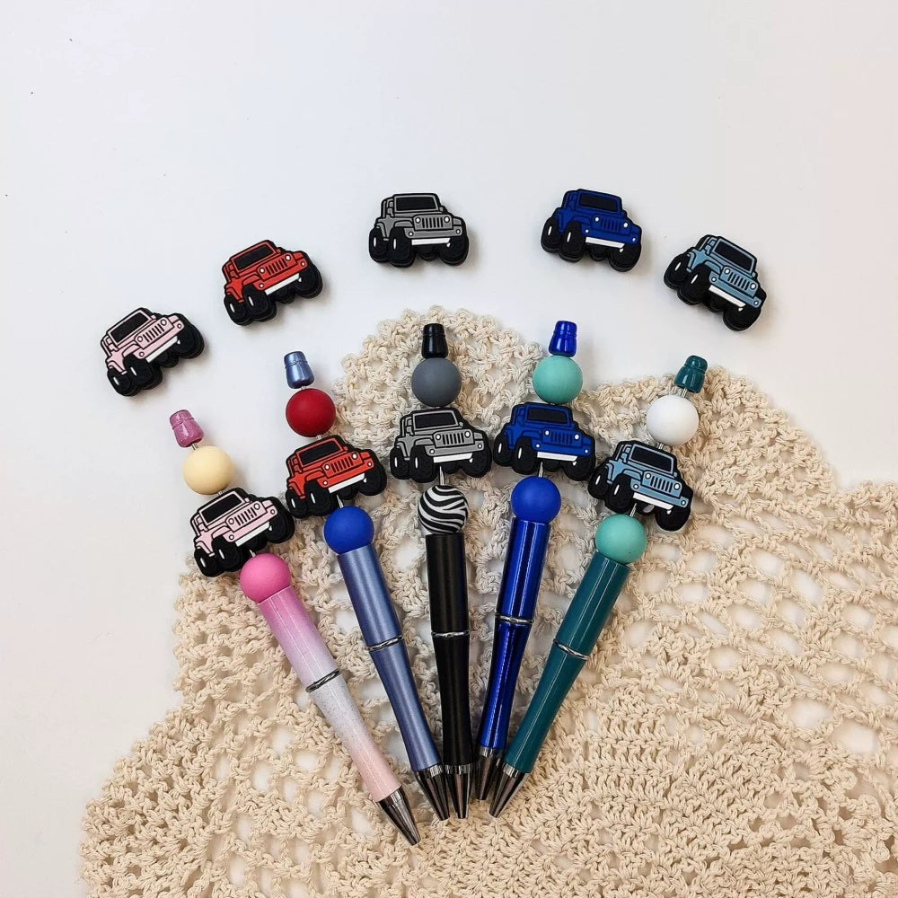 Flatback Car Silicone Focal Beads for DIY Keychains Bracelet Pens
