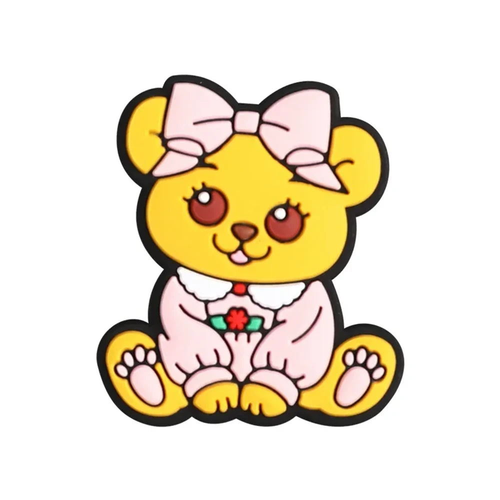 Flatback Cartoon Animals Silicone Focal Beads for DIY Pens Keychains