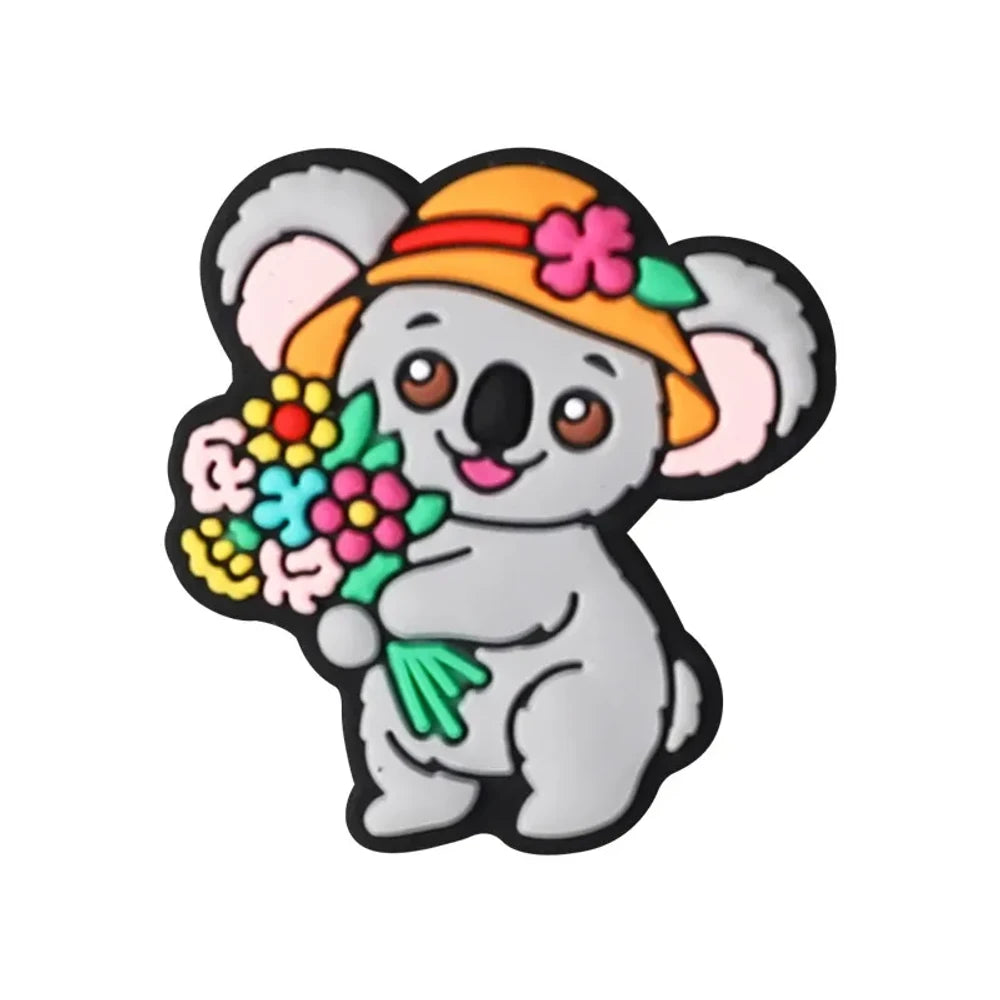 Flatback Cartoon Animals Silicone Focal Beads for DIY Pens Keychains