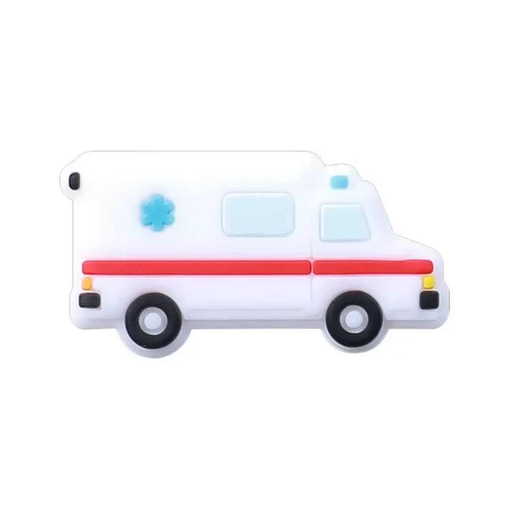 Flatback Cartoon Car Silicone Focal Beads for DIY Pens Keychains