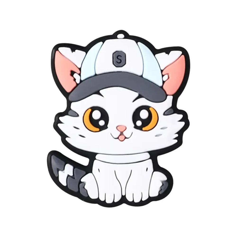 Flatback Cartoon Cat Silicone Focal Beads for DIY Pens Keychains