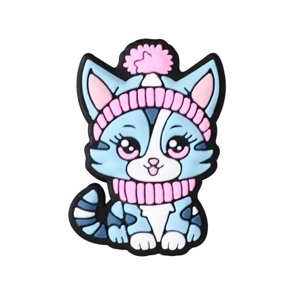 Flatback Cartoon Cat Silicone Focal Beads for DIY Pens Keychains