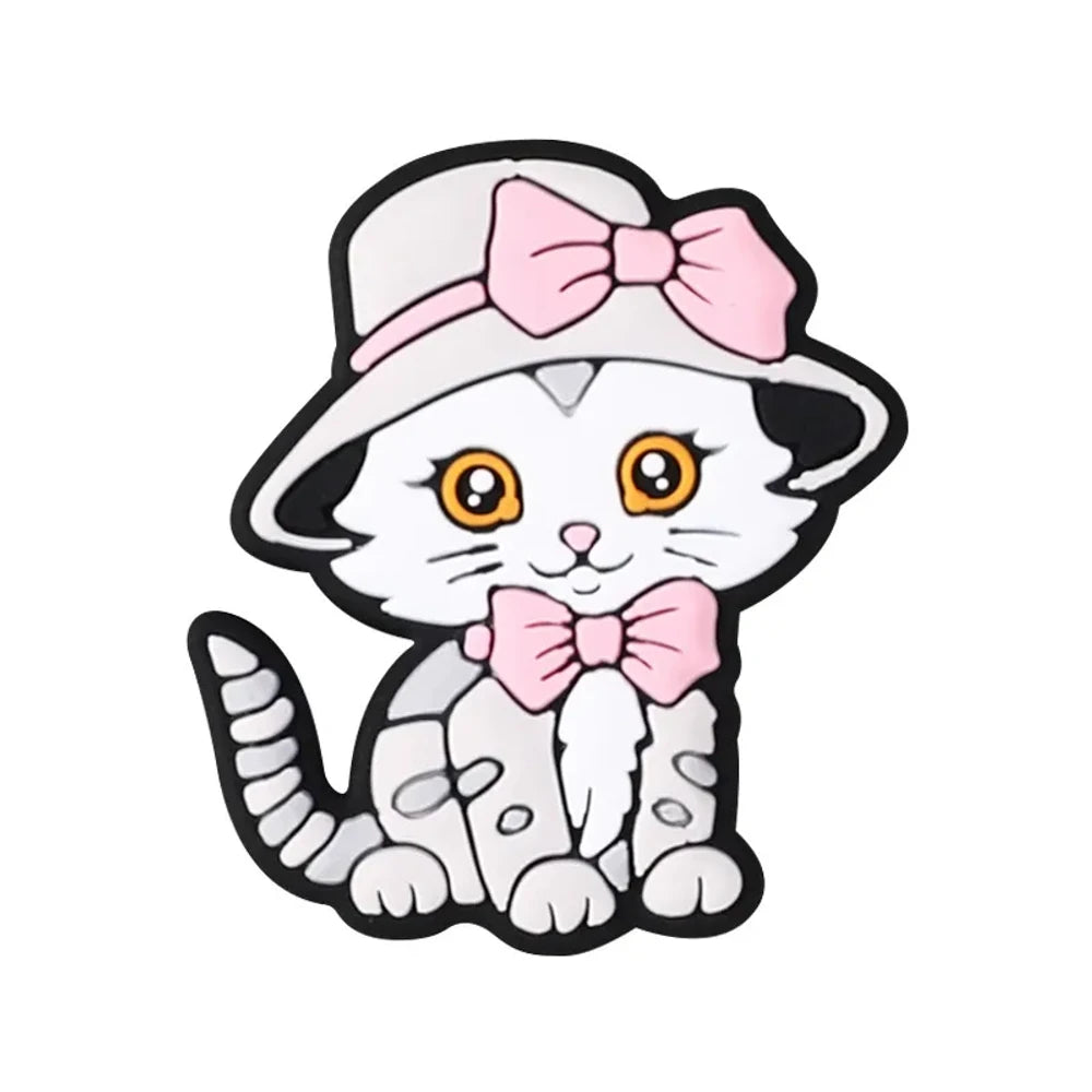 Flatback Cartoon Cat Silicone Focal Beads for DIY Pens Keychains