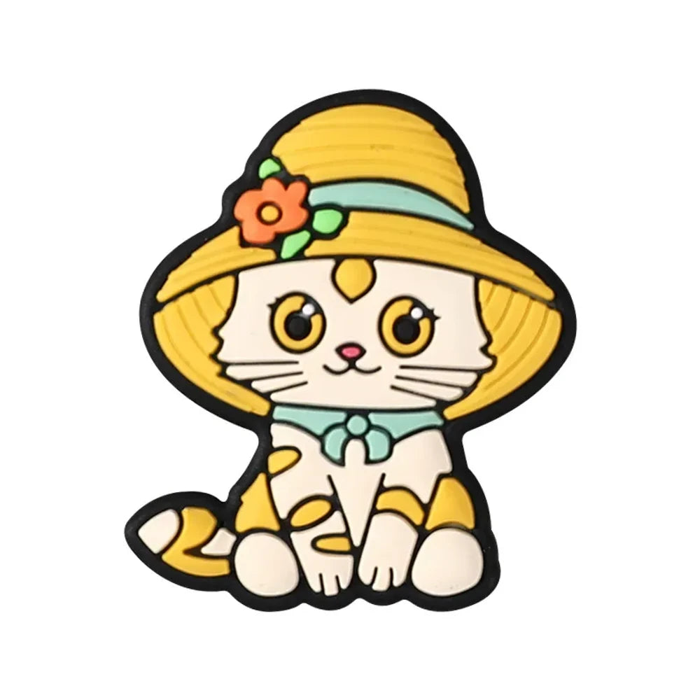 Flatback Cartoon Cat Silicone Focal Beads for DIY Pens Keychains