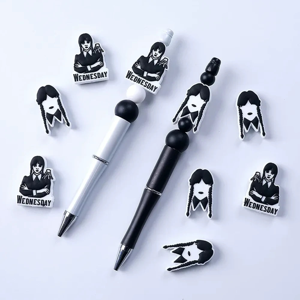 Flatback Cartoon Girl Silicone Focal Beads for DIY Pens Keychains