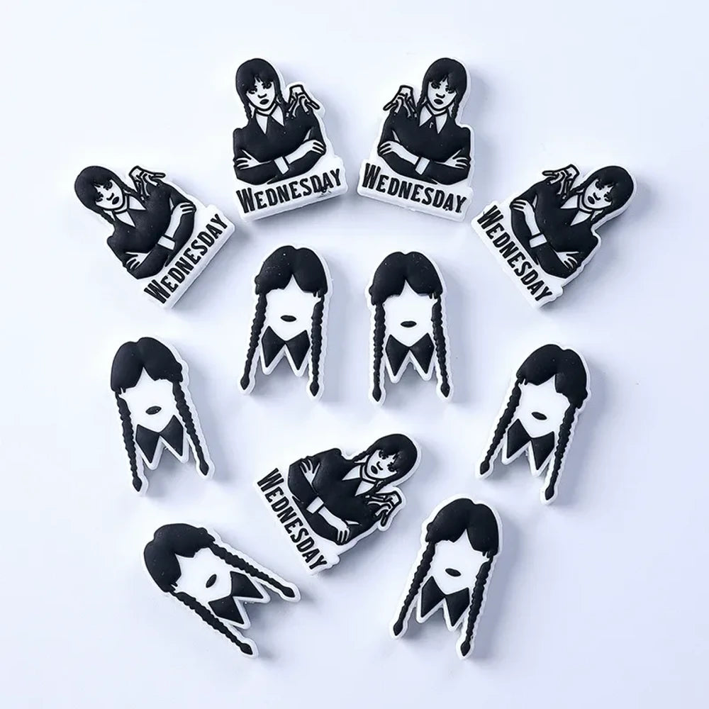 Flatback Cartoon Girl Silicone Focal Beads for DIY Pens Keychains