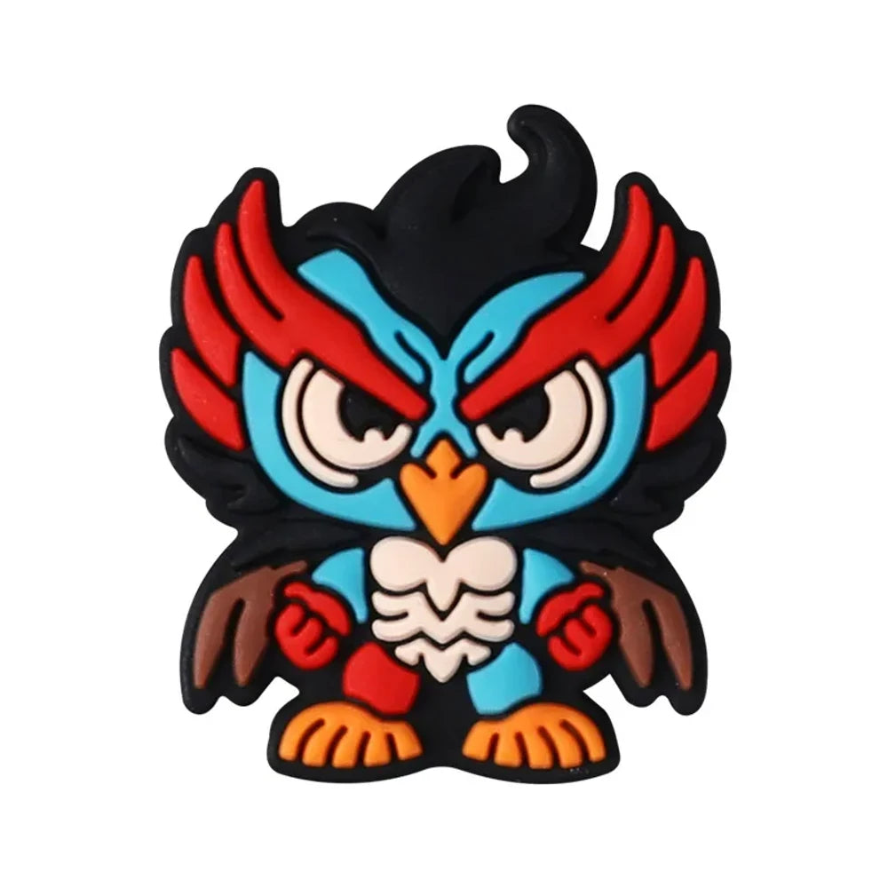 Flatback Cartoon Owl Silicone Focal Beads for DIY Pens Keychains