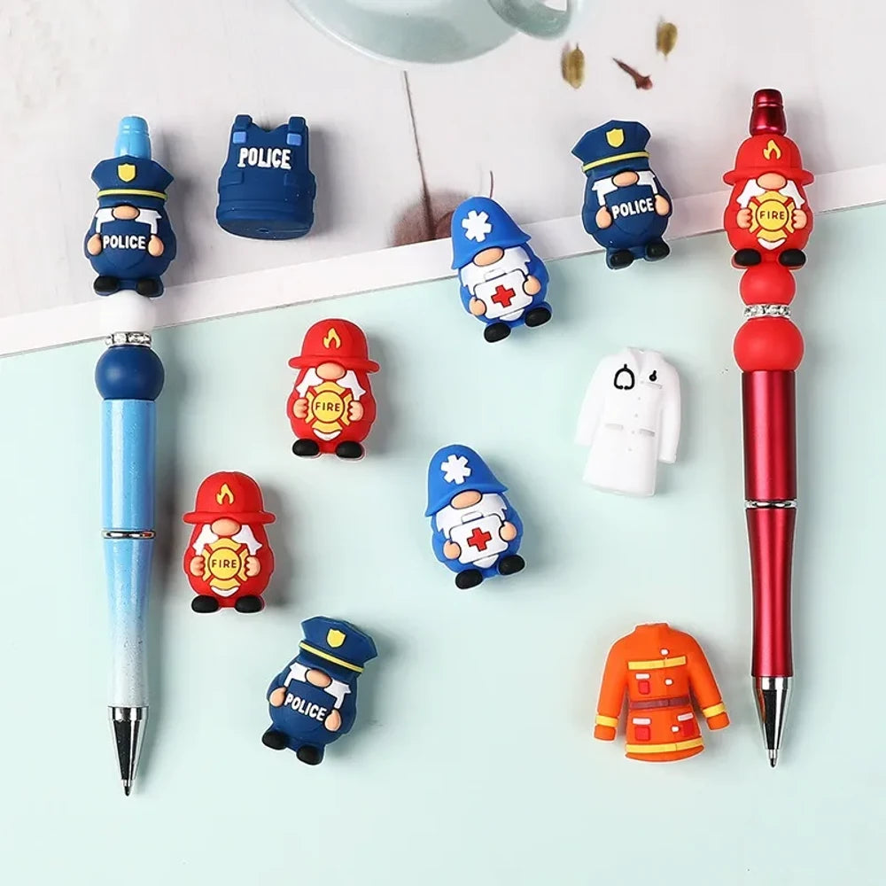 Flatback Cartoon Silicone Focal Beads for DIY Pens Keychains