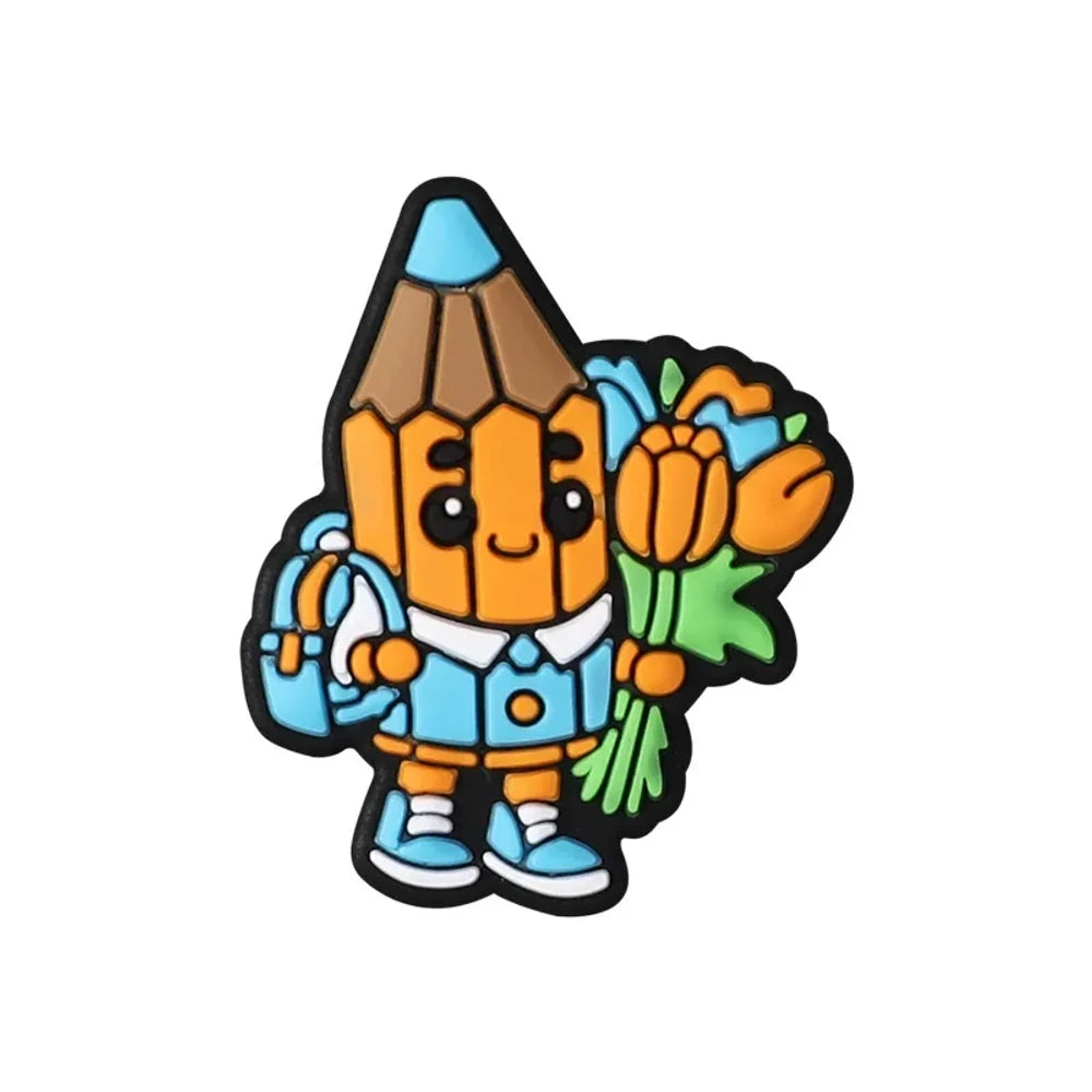 Flatback Cartoon Silicone Focal Beads for DIY Pens Keychains