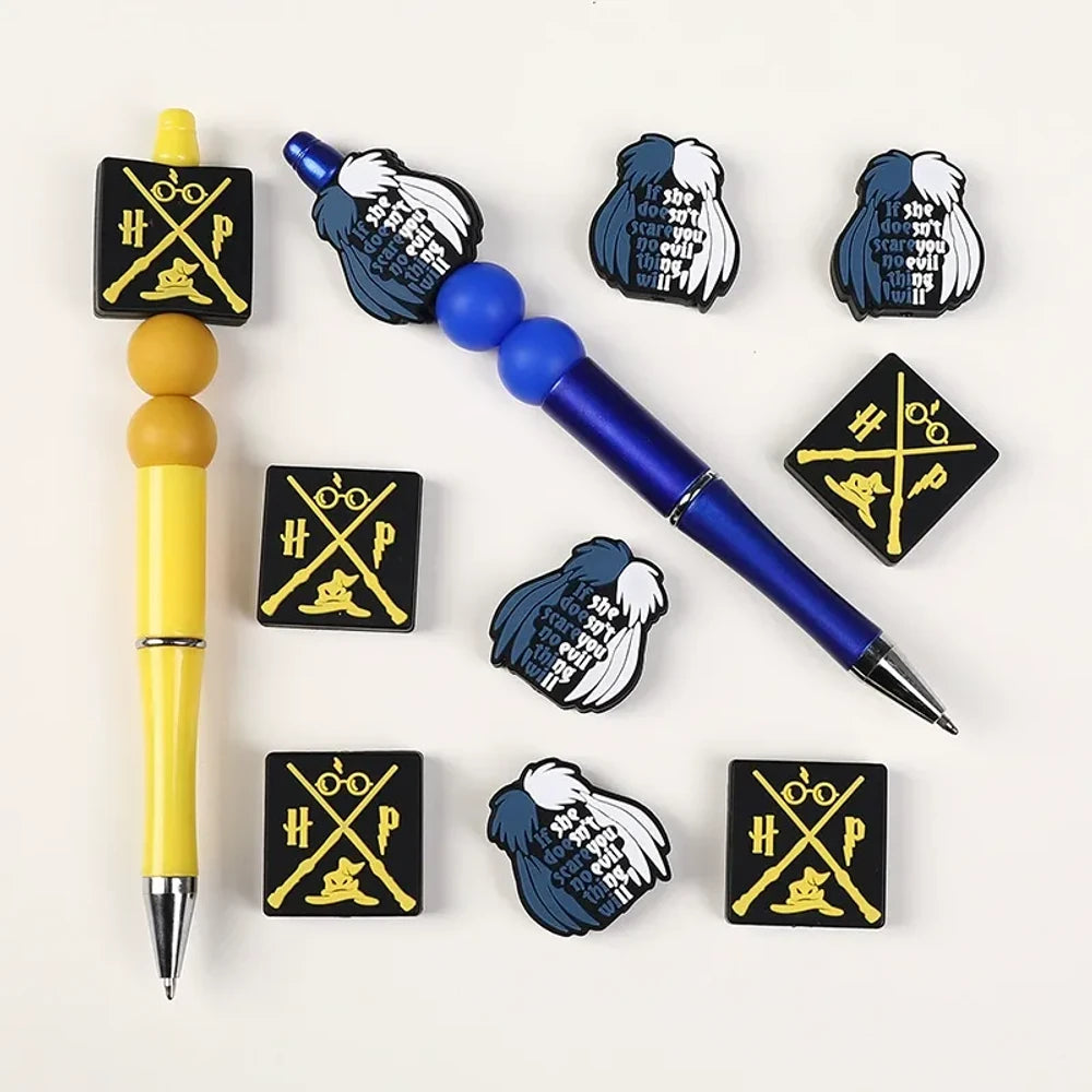 Flatback Cartoon Silicone Focal Beads for DIY Pens Keychains