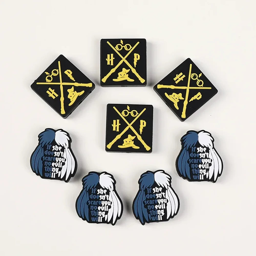 Flatback Cartoon Silicone Focal Beads for DIY Pens Keychains