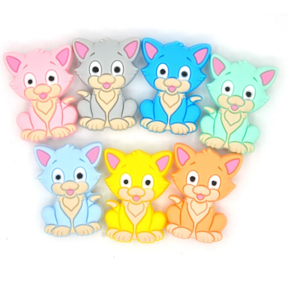 Flatback Cat Silicone Focal Bead | Beadable Pens Keychains Badge