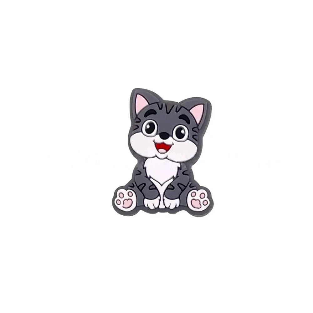Flatback Cat Silicone Focal Beads for DIY Keychains Bracelet Pens