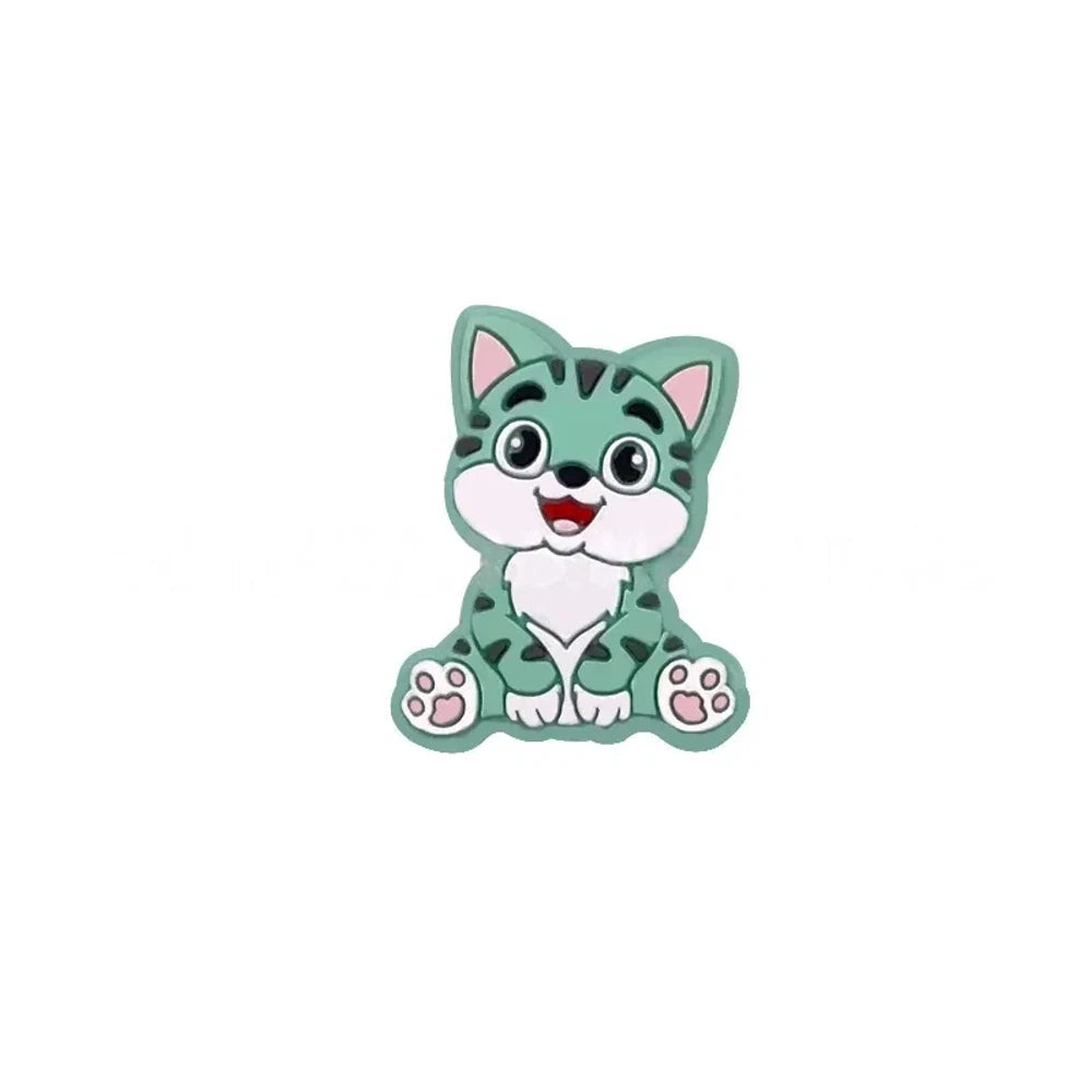 Flatback Cat Silicone Focal Beads for DIY Keychains Bracelet Pens