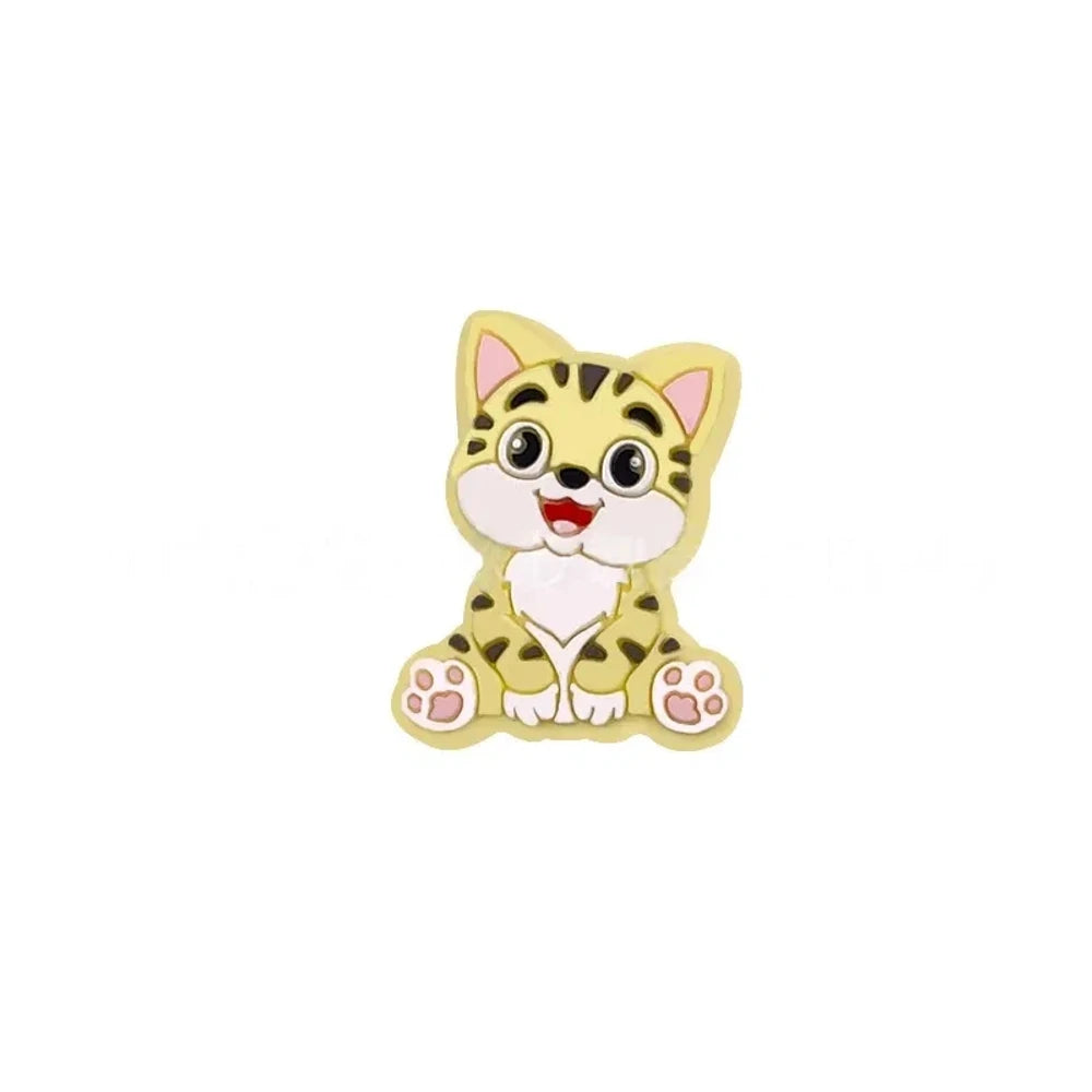 Flatback Cat Silicone Focal Beads for DIY Keychains Bracelet Pens