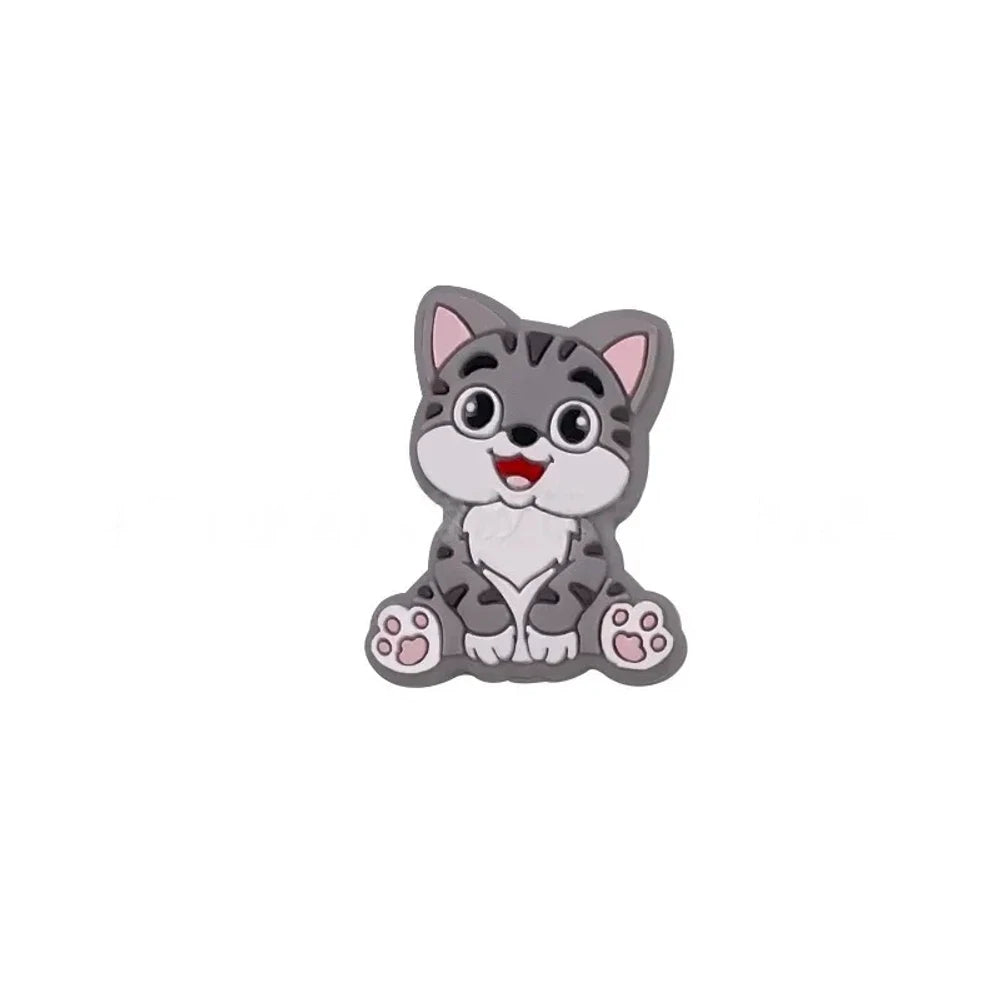 Flatback Cat Silicone Focal Beads for DIY Keychains Bracelet Pens