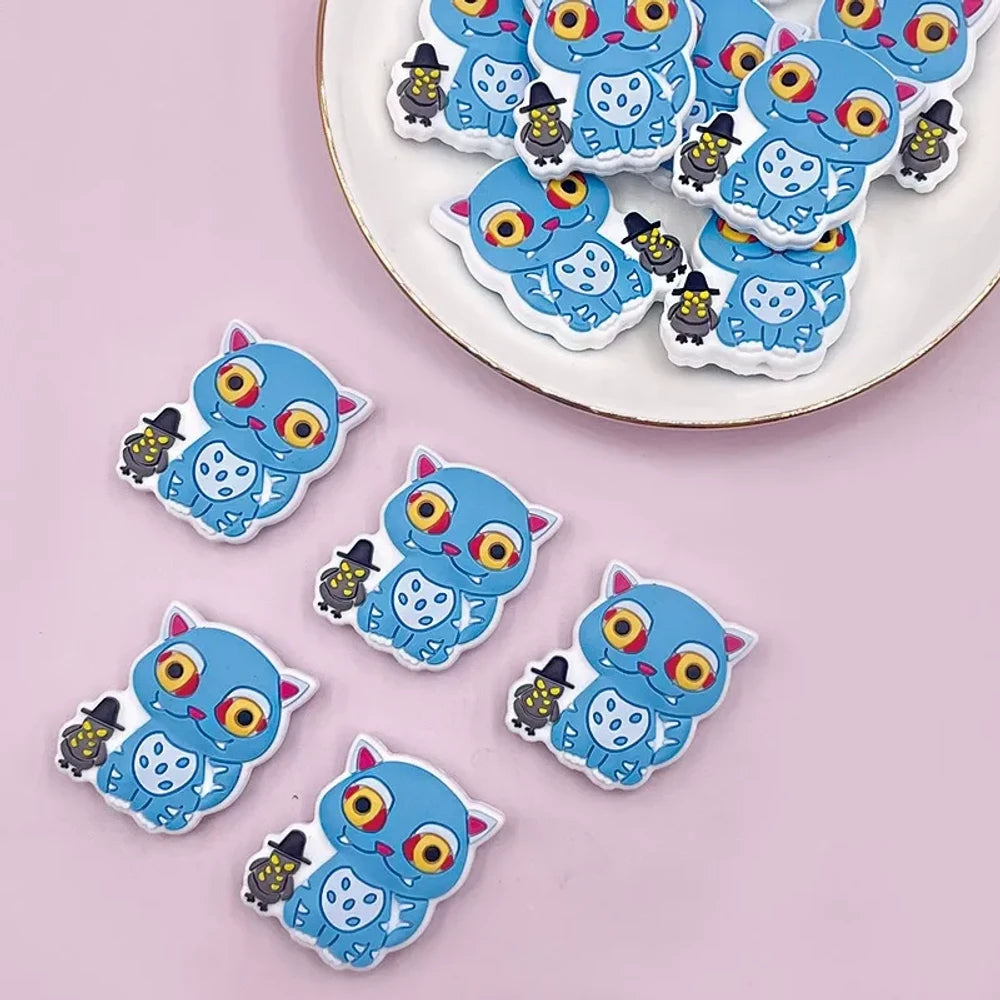 Flatback Cat Silicone Focal Beads for DIY Keychains Bracelet Pens