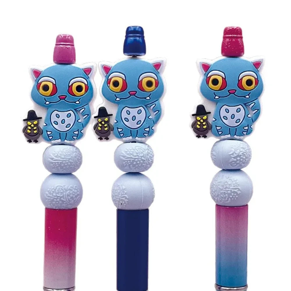 Flatback Cat Silicone Focal Beads for DIY Keychains Bracelet Pens