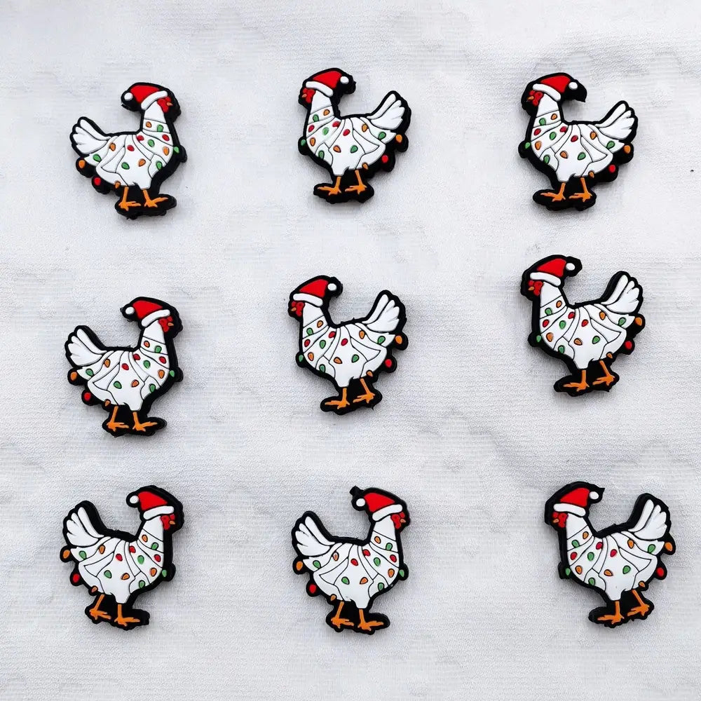 Flatback Chicken Silicone Focal Beads for DIY Pens Keychain Bracelet