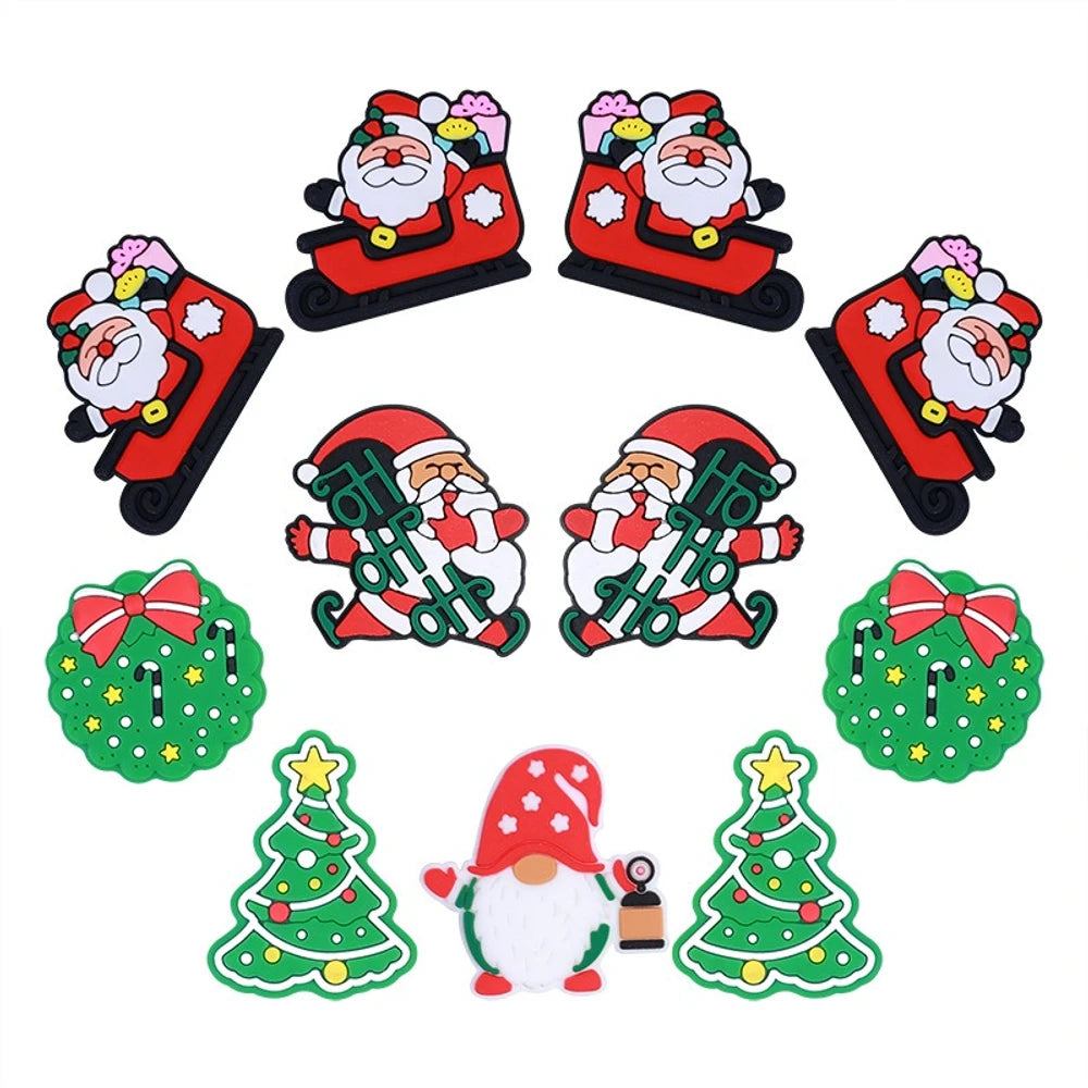 Flatback Christmas Series Silicone Focal Beads for DIY Pens Keychains