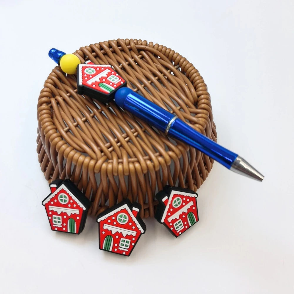 Flatback Christmas Series Silicone Focal Beads for DIY Pens Keychains Bracelet