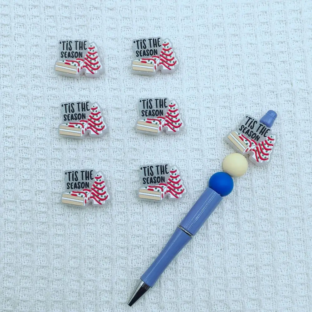 Flatback Christmas Tree Sign Silicone Focal Beads for DIY Pens Keychains
