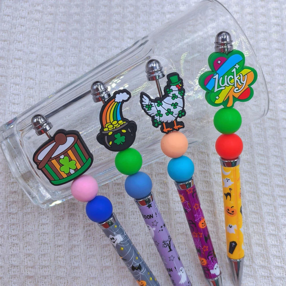 Flatback Clover Series Silicone Focal Beads for DIY Pens Bracelet