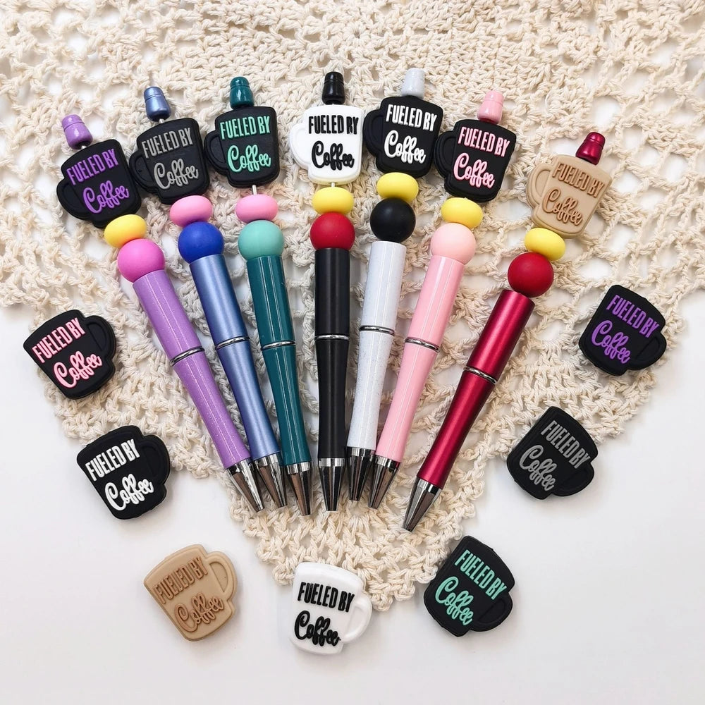 Flatback Coffee Cup Silicone Focal Beads for DIY Pens Keychains Bracelet