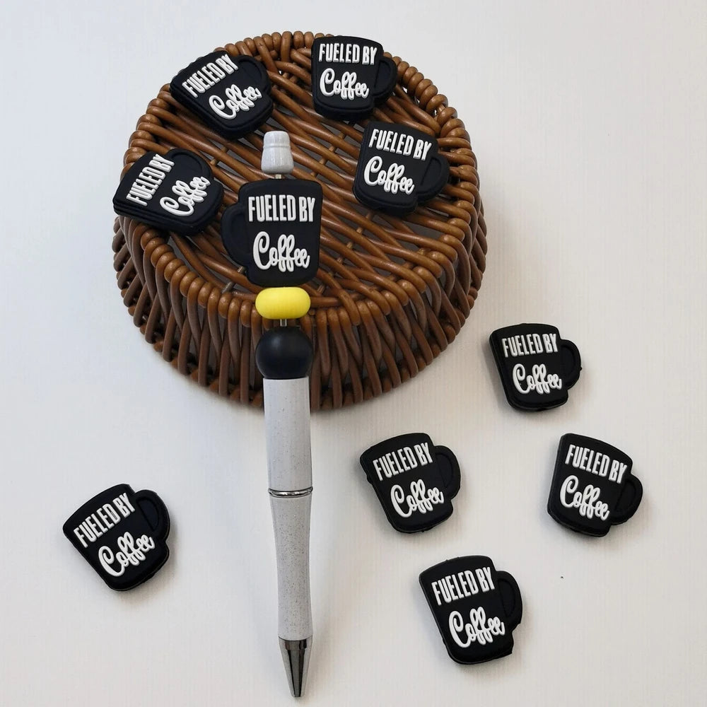 Flatback Coffee Cup Silicone Focal Beads for DIY Pens Keychains Bracelet