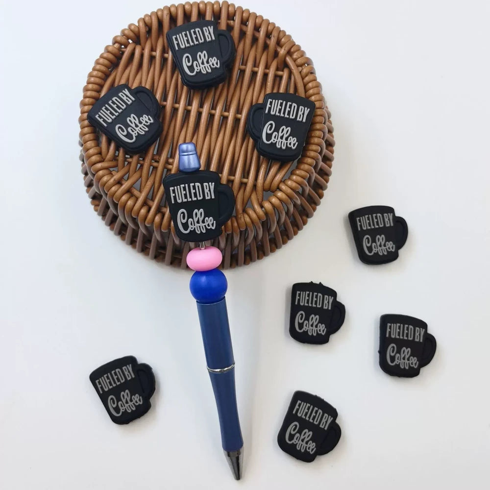 Flatback Coffee Cup Silicone Focal Beads for DIY Pens Keychains Bracelet