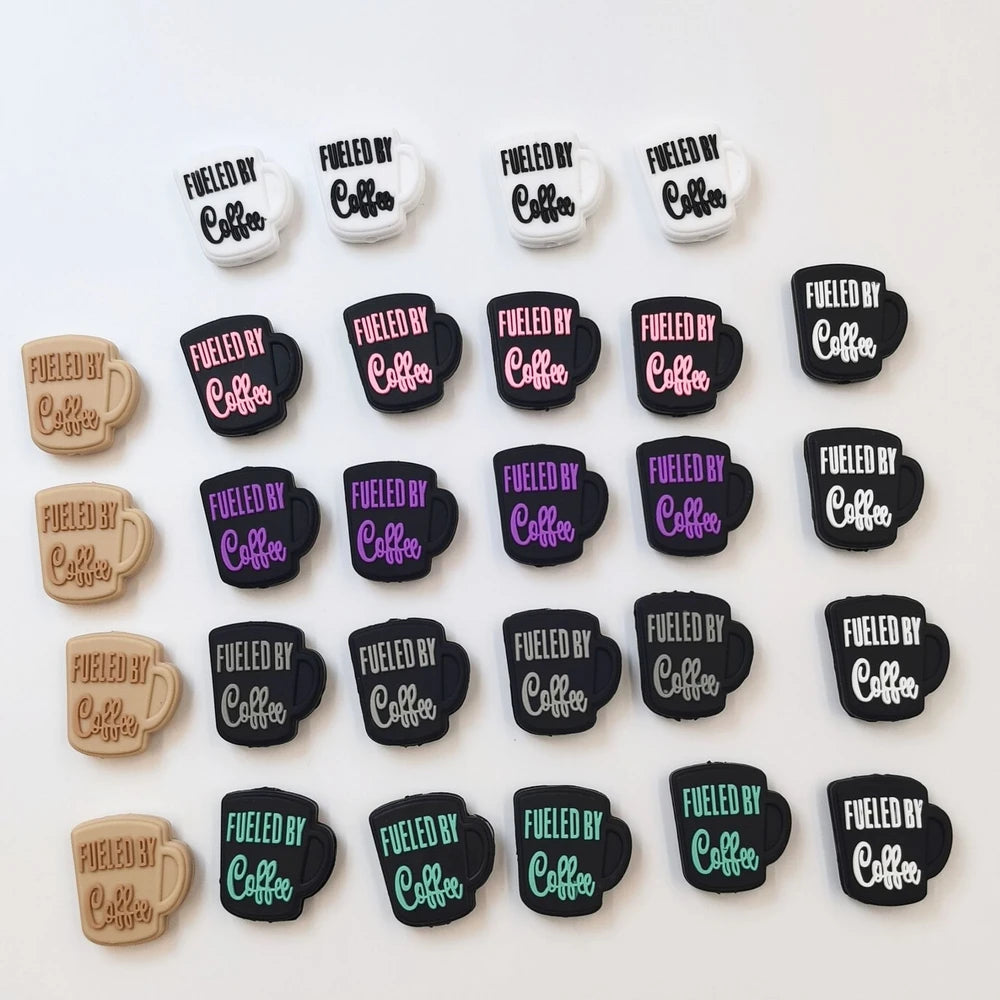 Flatback Coffee Cup Silicone Focal Beads for DIY Pens Keychains Bracelet
