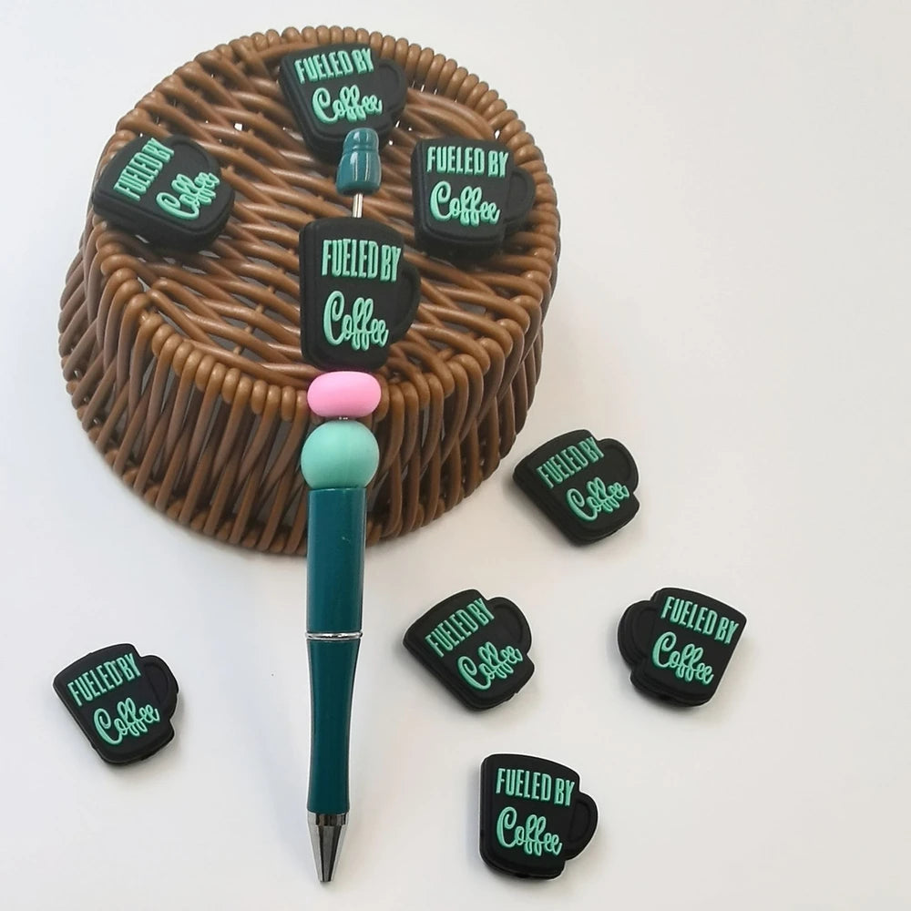 Flatback Coffee Cup Silicone Focal Beads for DIY Pens Keychains Bracelet