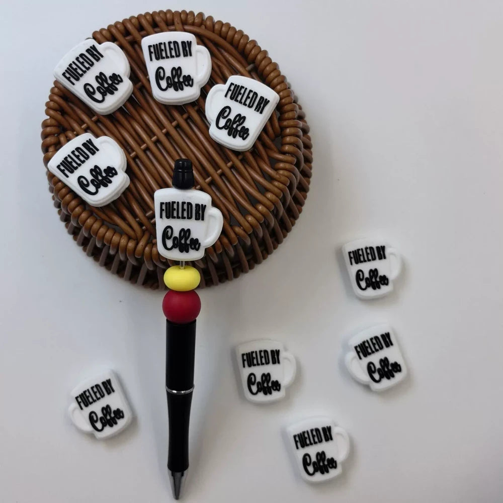 Flatback Coffee Cup Silicone Focal Beads for DIY Pens Keychains Bracelet