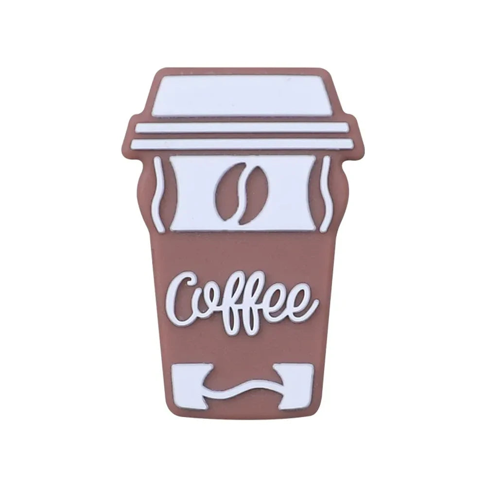 Flatback Coffee Silicone Focal Beads for DIY Pens Keychains